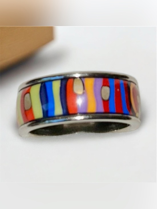 FREYWILLE 🇦🇹 Jewelry - FREYWILLE Ring 💍 - Hundertwasser “Spiral of Life” Miss Ring Fire Enamel Silver